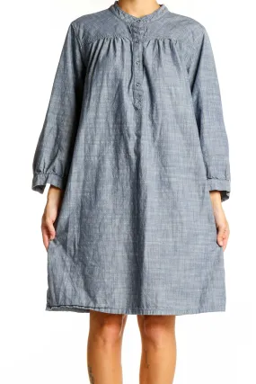 Blue Organic Cotton Shirt Dress