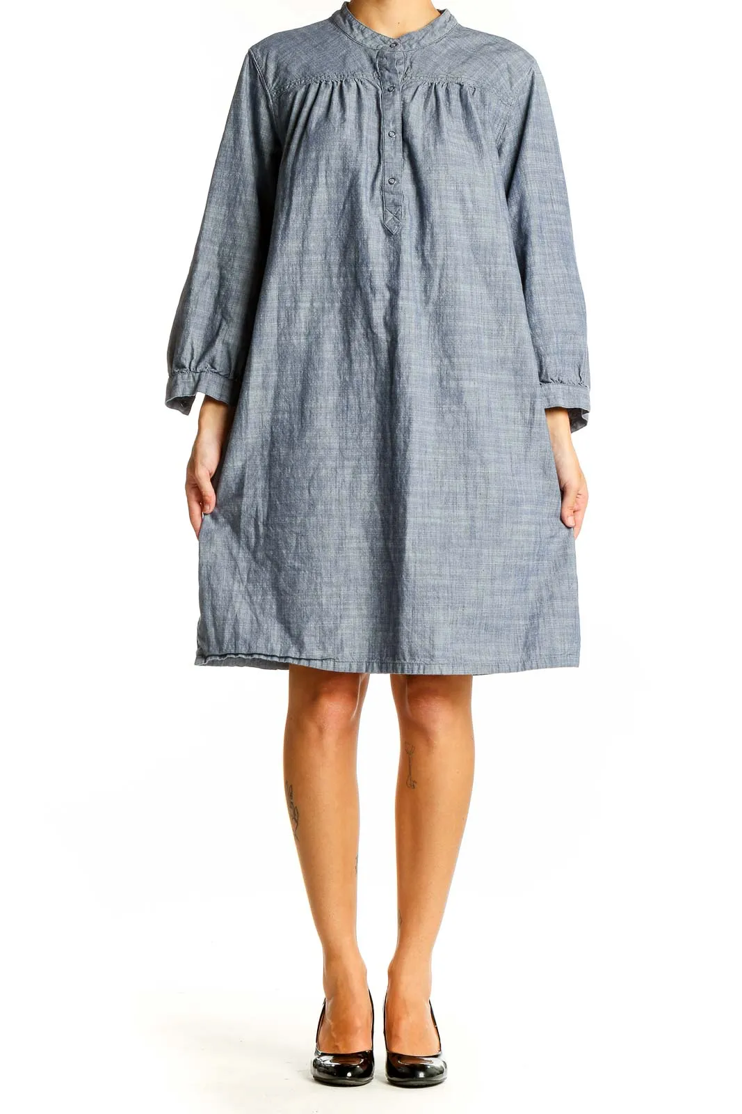 Blue Organic Cotton Shirt Dress