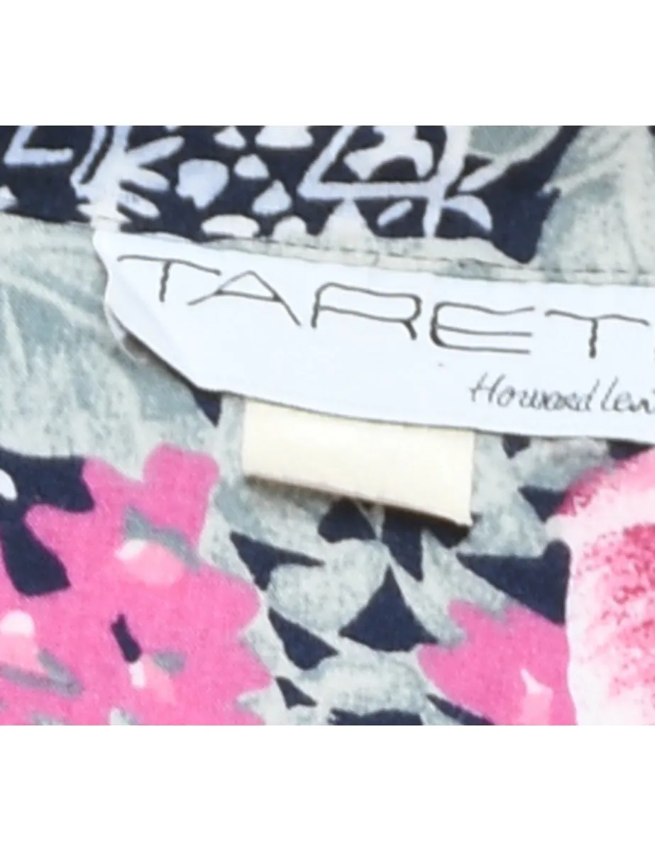 Floral Print Shirt Dress - M