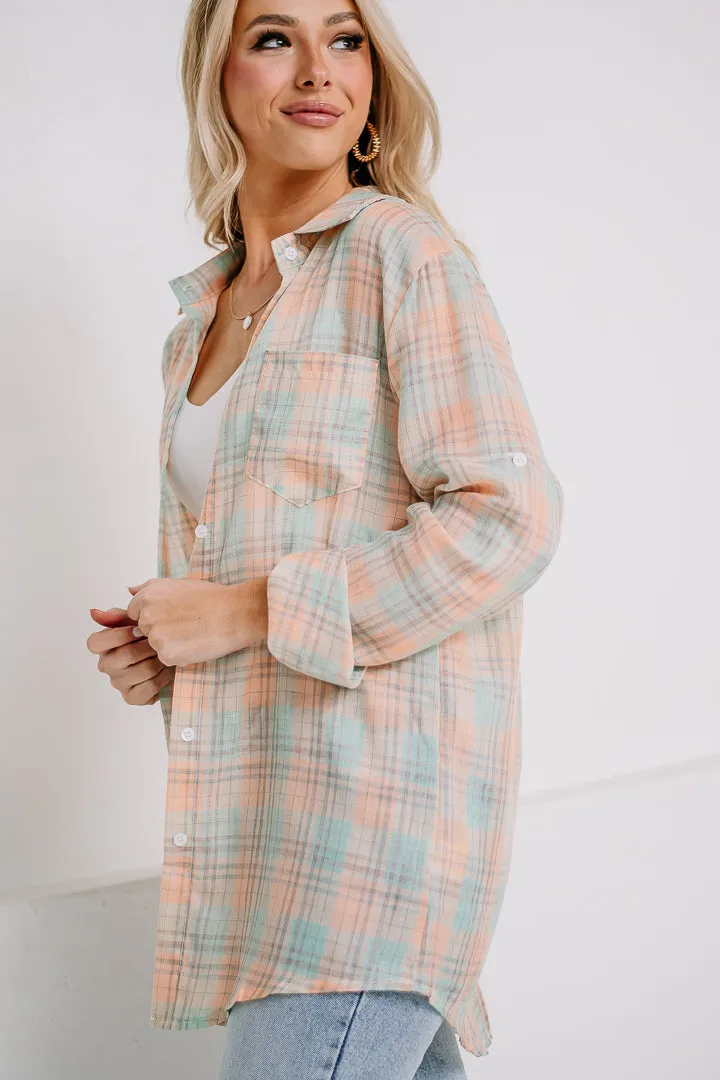 Getting To It Plaid Button Up Top