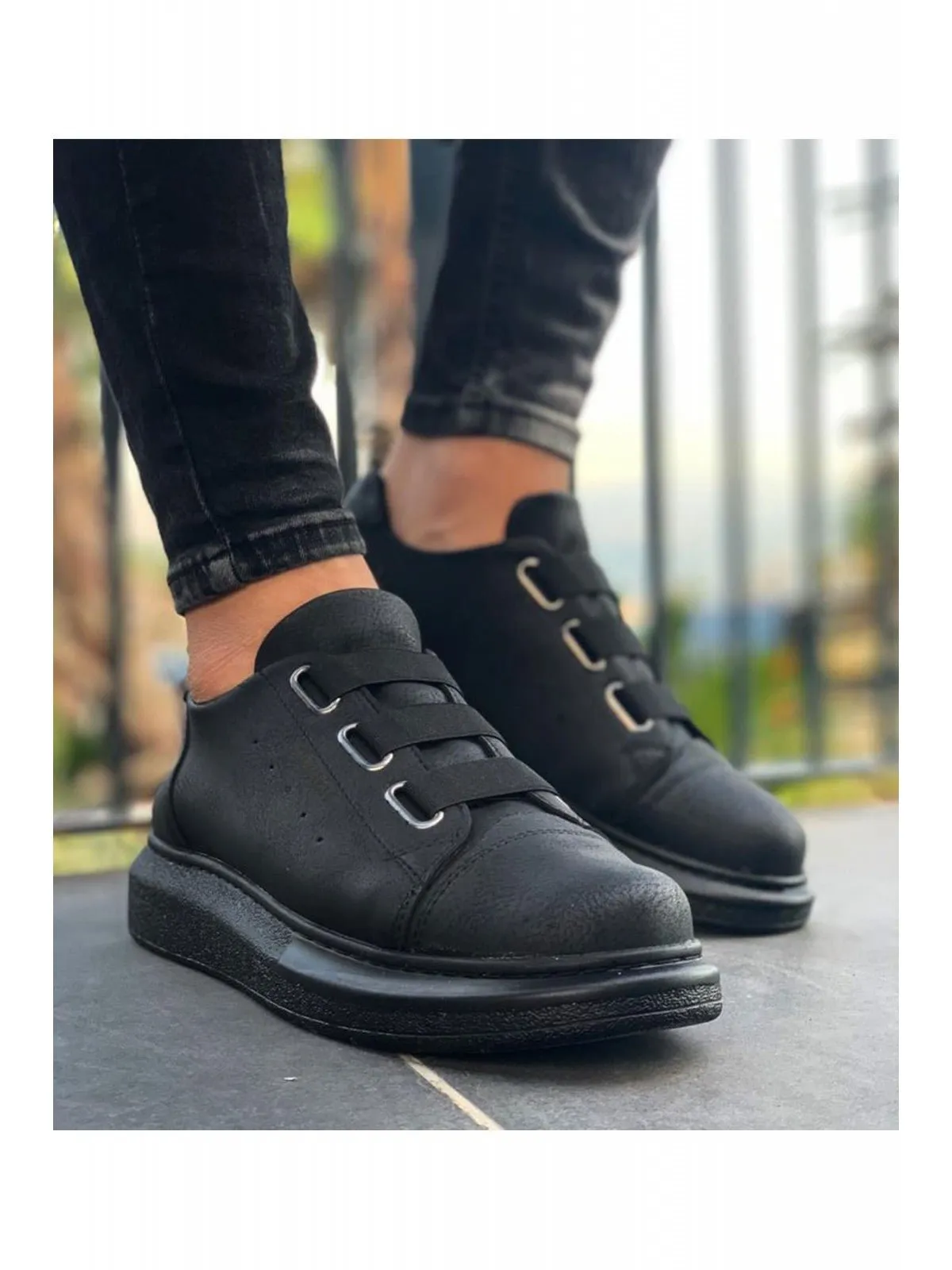Sneakerjeans Triple Black Banding Sneaker CH253