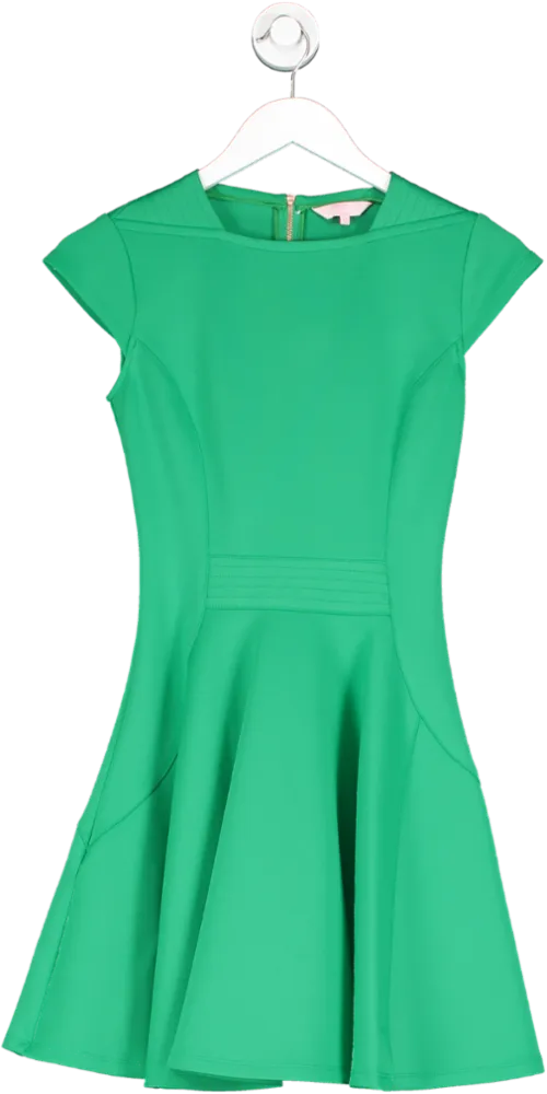 Ted Baker Green Fit And Flare Dress UK S