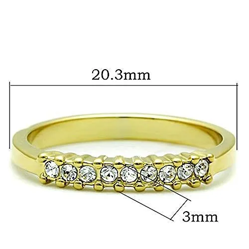 WildKlass Stainless Steel Eternity Ring IP Gold Women Top Grade Crystal Clear