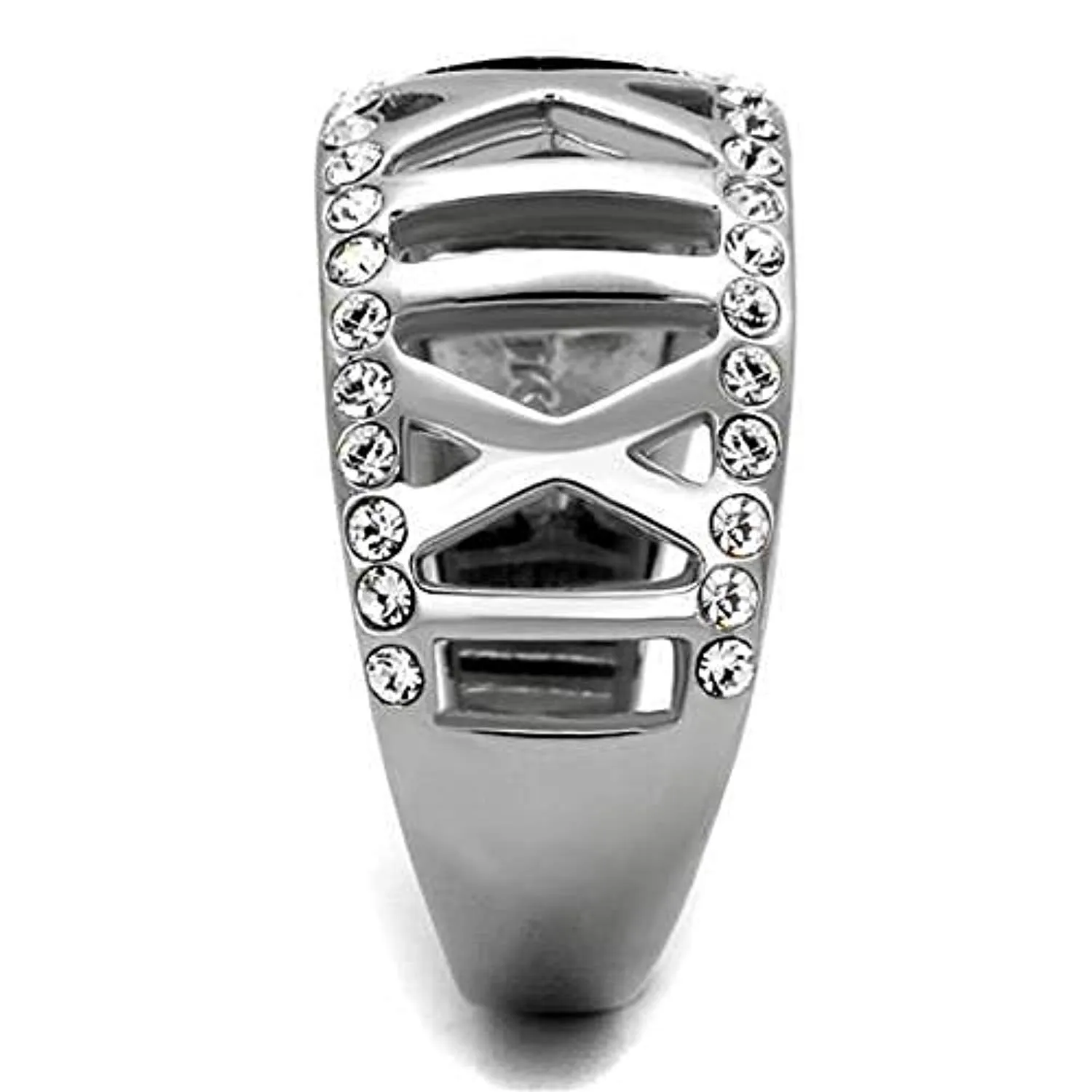 WildKlass Stainless Steel Ring High Polished Women Top Grade Crystal Clear